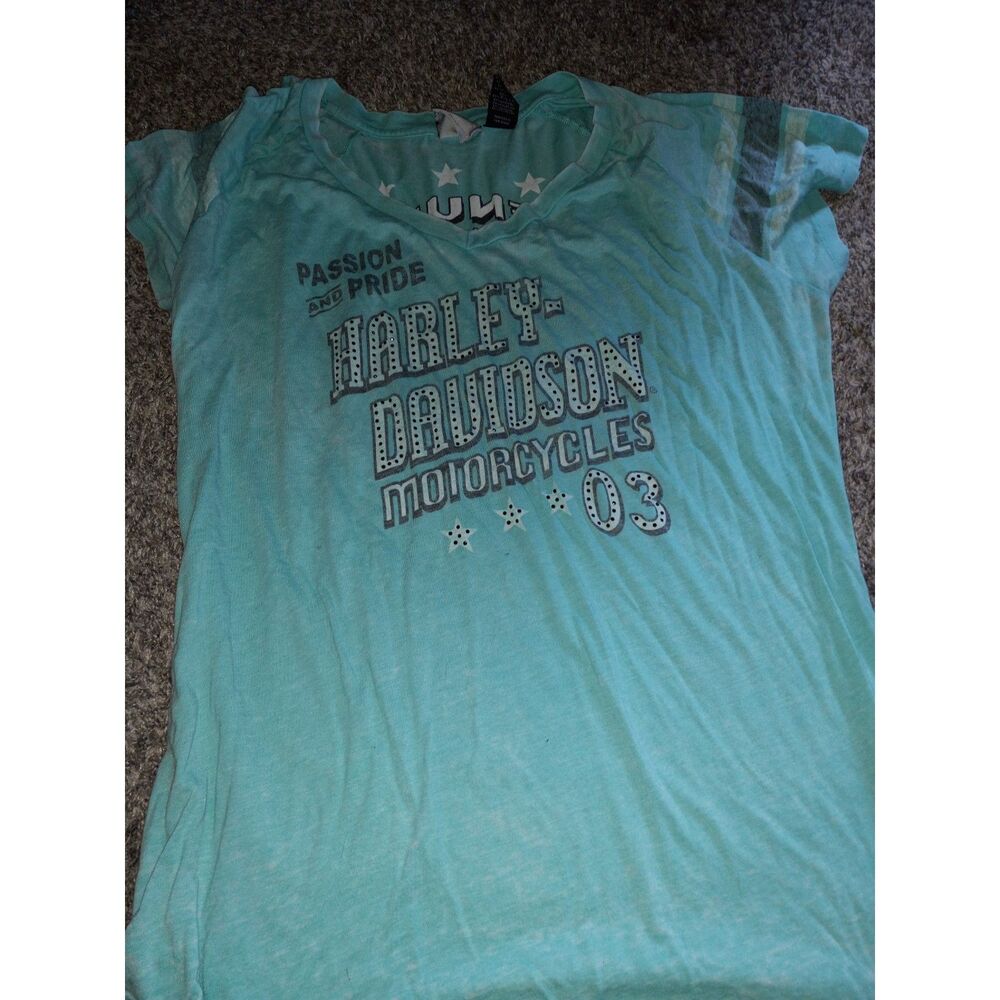Light Blue Womens Harley Davidson T-Shirt